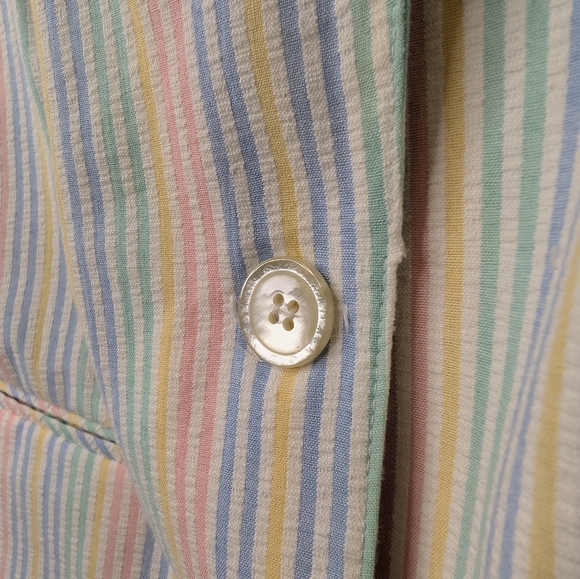 Vintage Alfred Dunner Petite 16 Pastel Striped Two Button Blazer Jacket - Picture 7 of 11